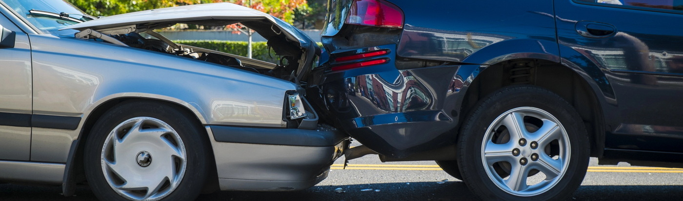 Car accident close up of cars